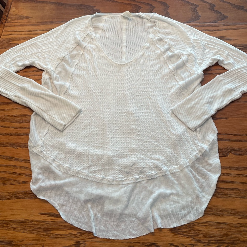We The Free Asymmetrical Long Sleeve Blouse